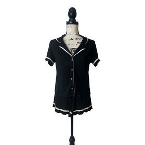 Betsey Johnson SZ S black and white shorts pajama set